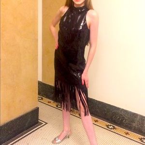 ZARA NWT Sequin Fringe Dress